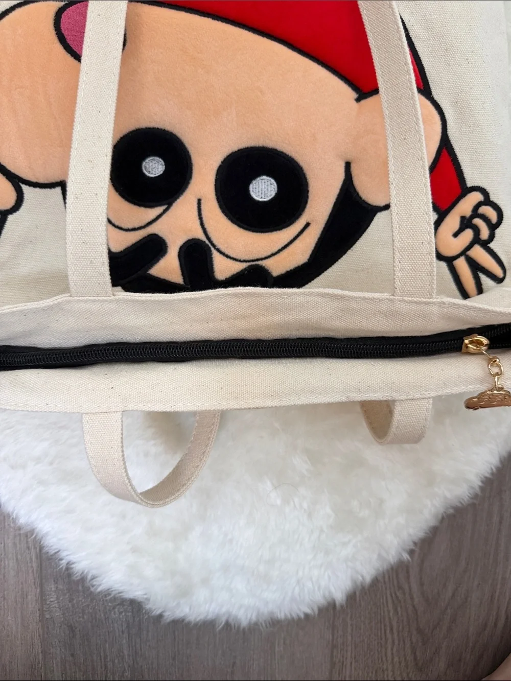Crayon Shin-Chan 3D Plush Applique Canvas Tote Bag - Picture 5 of 8